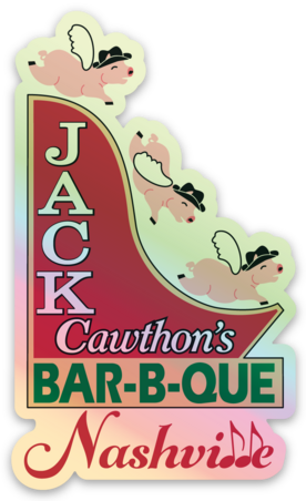 Jack's Bar-B-Que Hologram Sticker