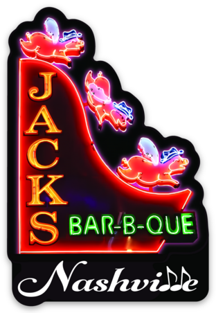 Jack's Bar-B-Que Neon Sticker